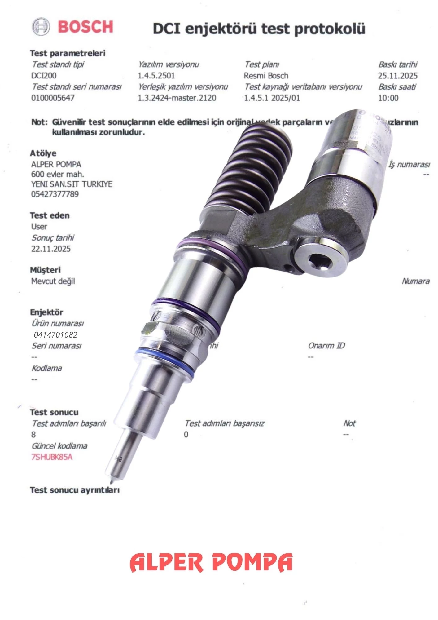 BOSCH 0414701082 ENJEKTÖR