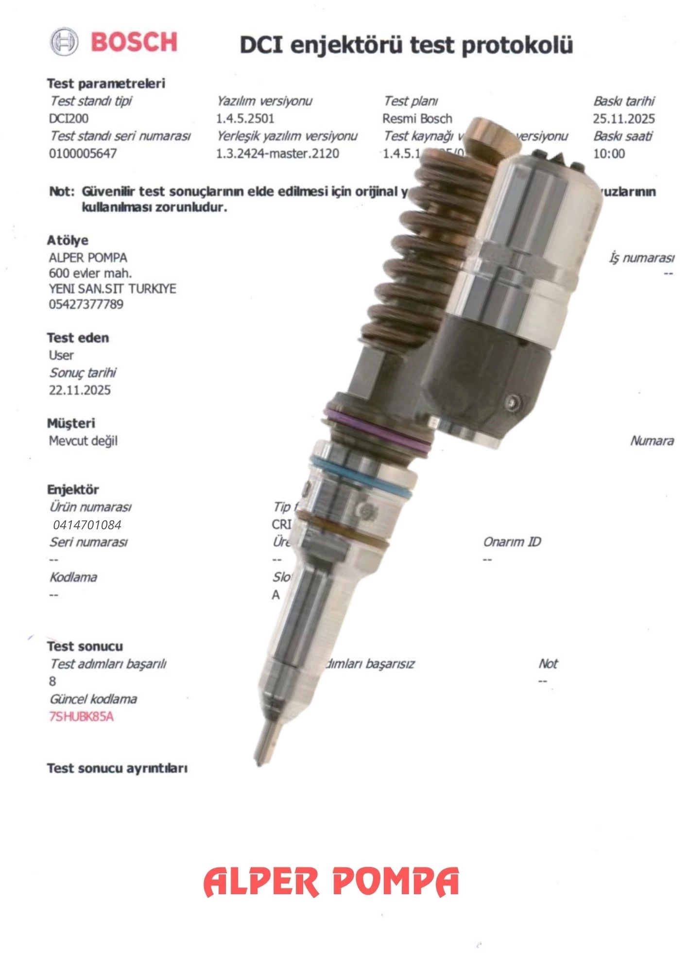 BOSCH 0414701084 ENJEKTÖR