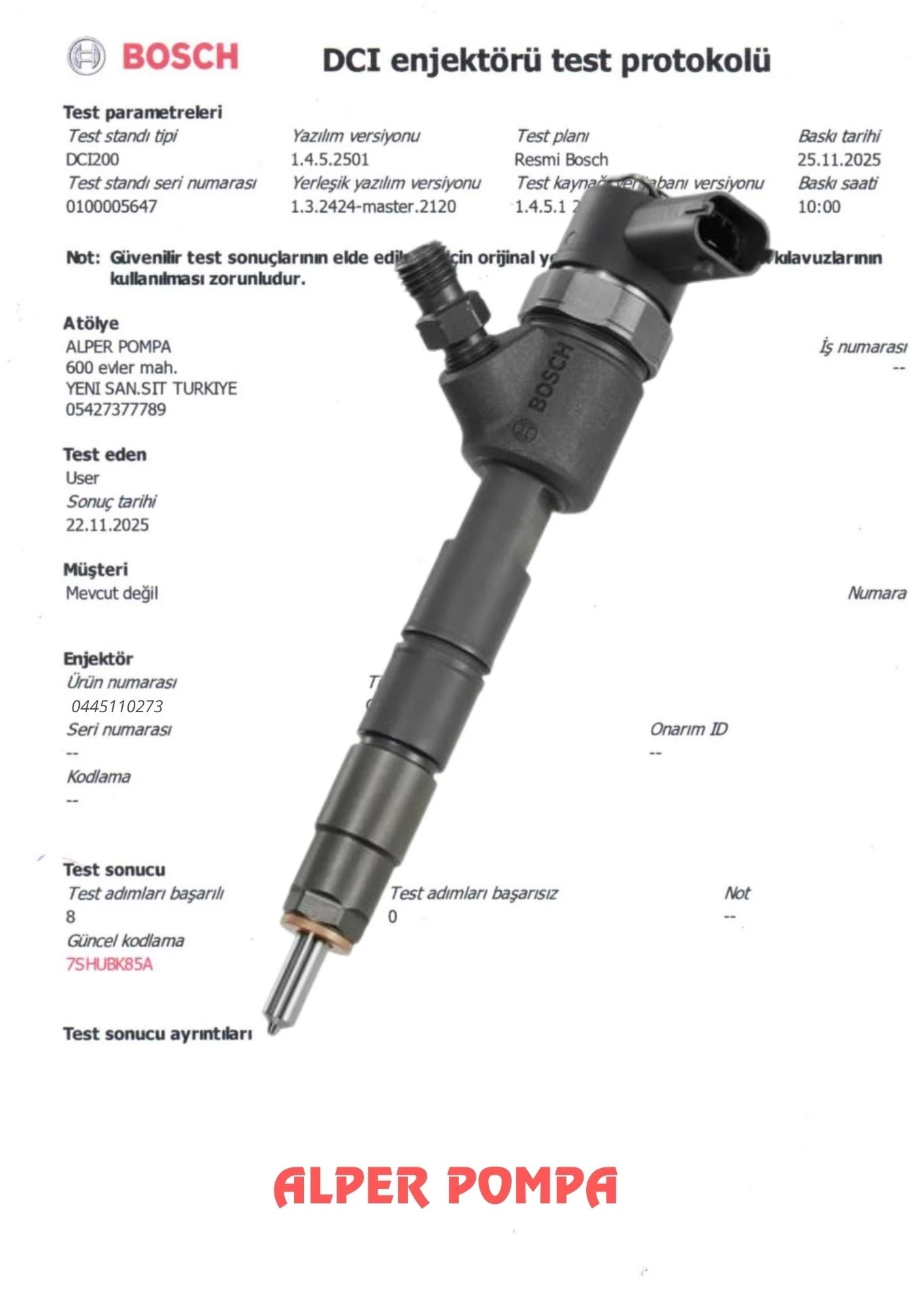 BOSCH 0445110273 ENJEKTÖR