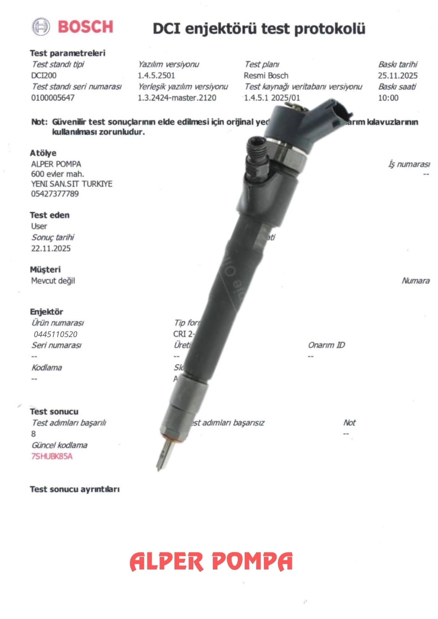 BOSCH 0445110520 ENJEKTÖR