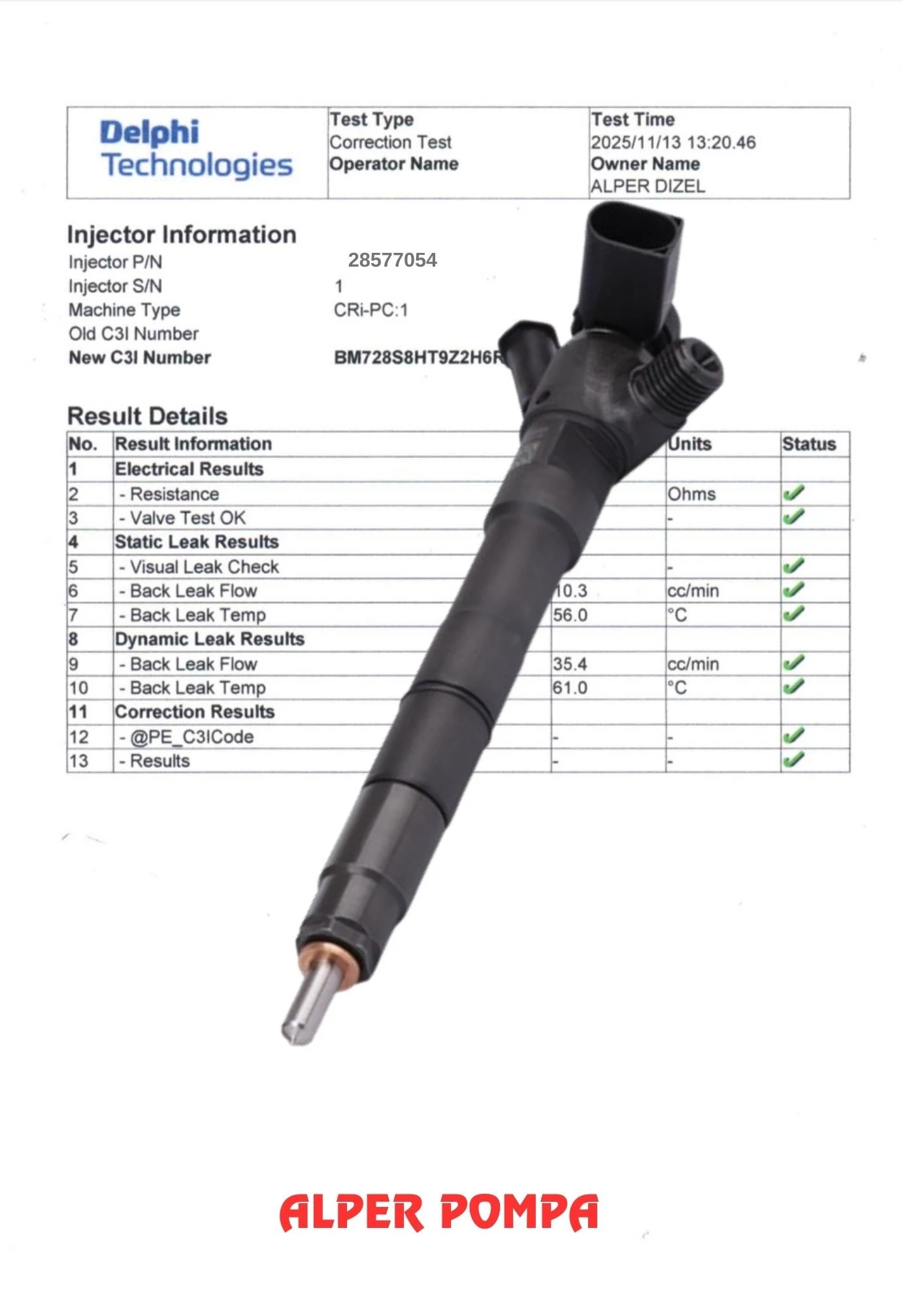 DELPHİ 28577054 ENJEKTÖR