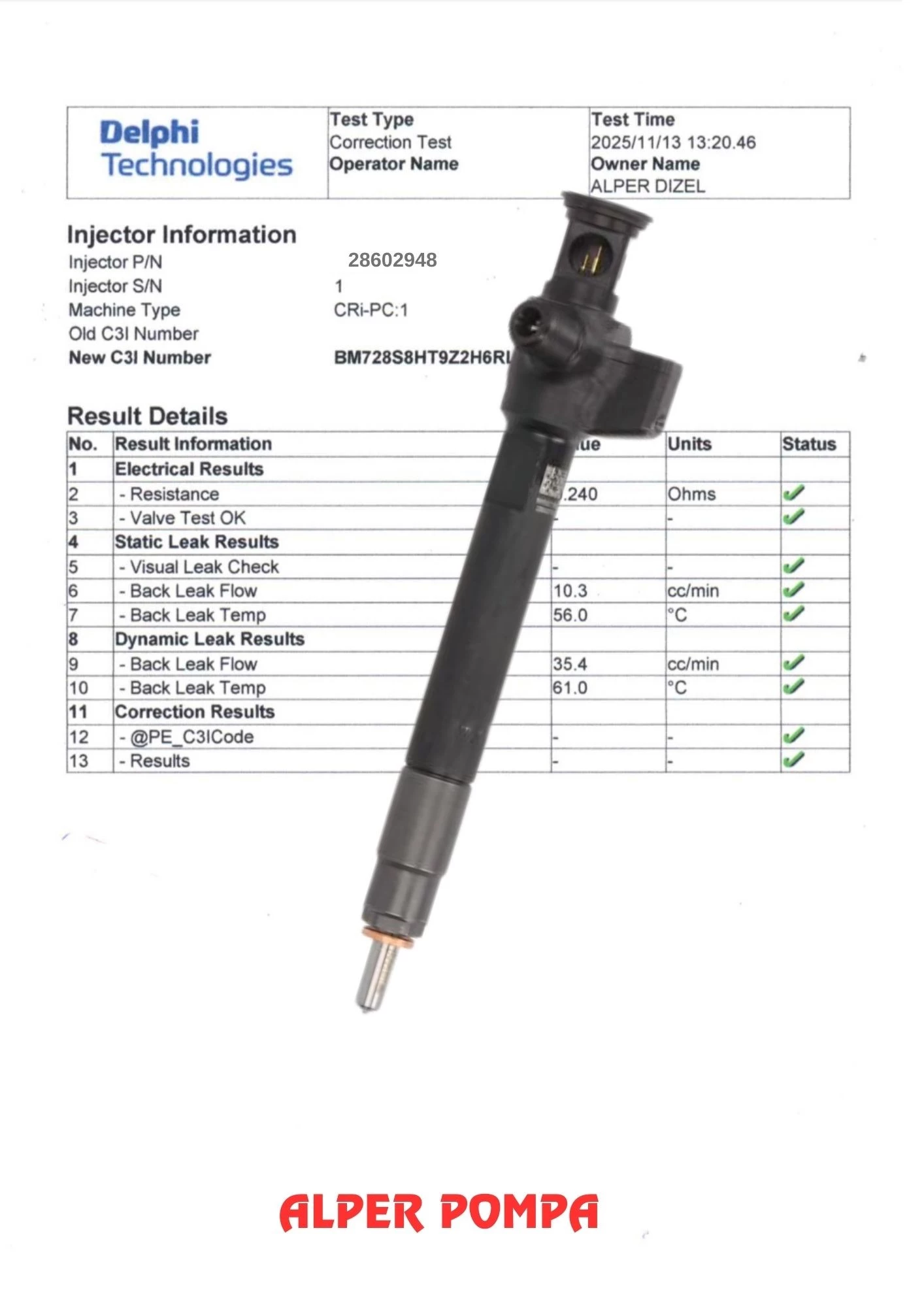 DELPHİ 28602948 ENJEKTÖR